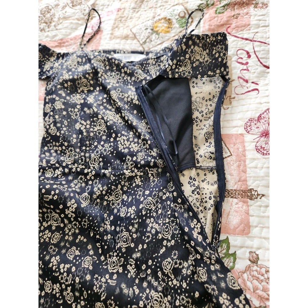 Zara Dress Womens Floral Off The Shoulder Ruffle Hem Western‎ Size S - Picture 7 of 10